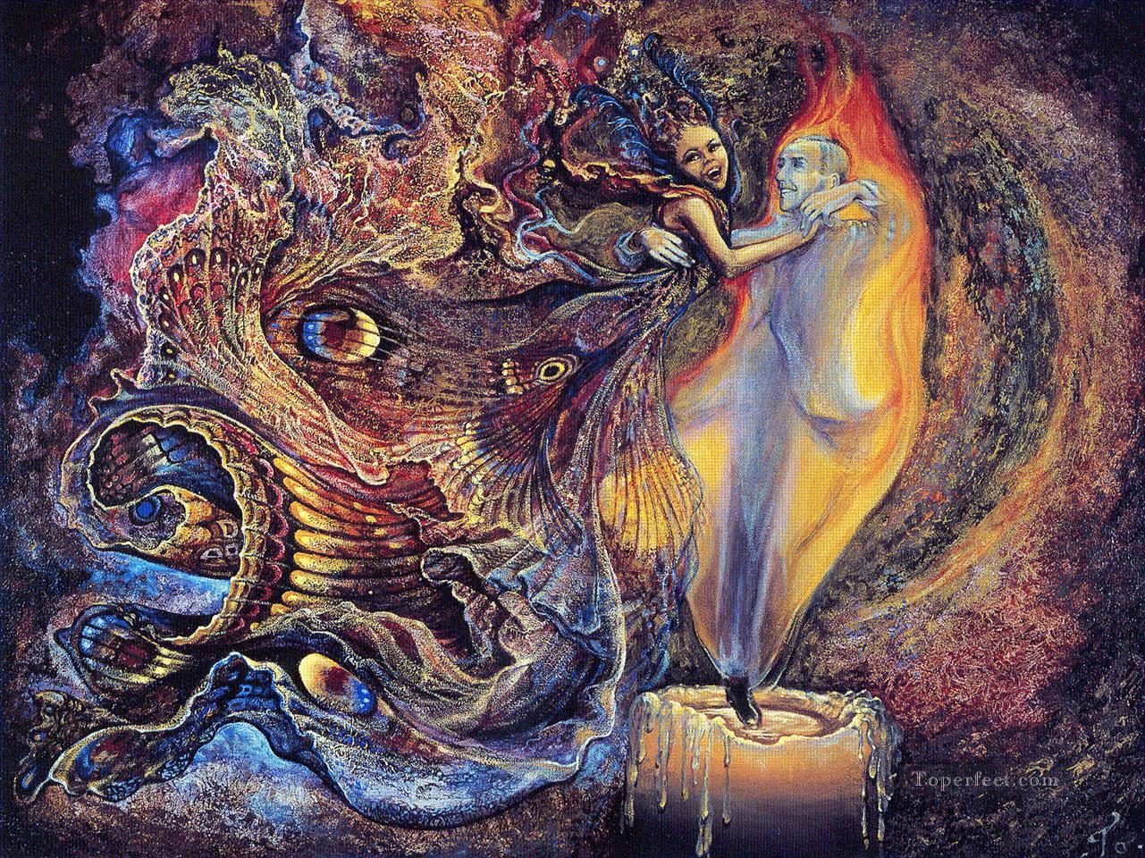 JW moth flame Fantasy Oil Paintings